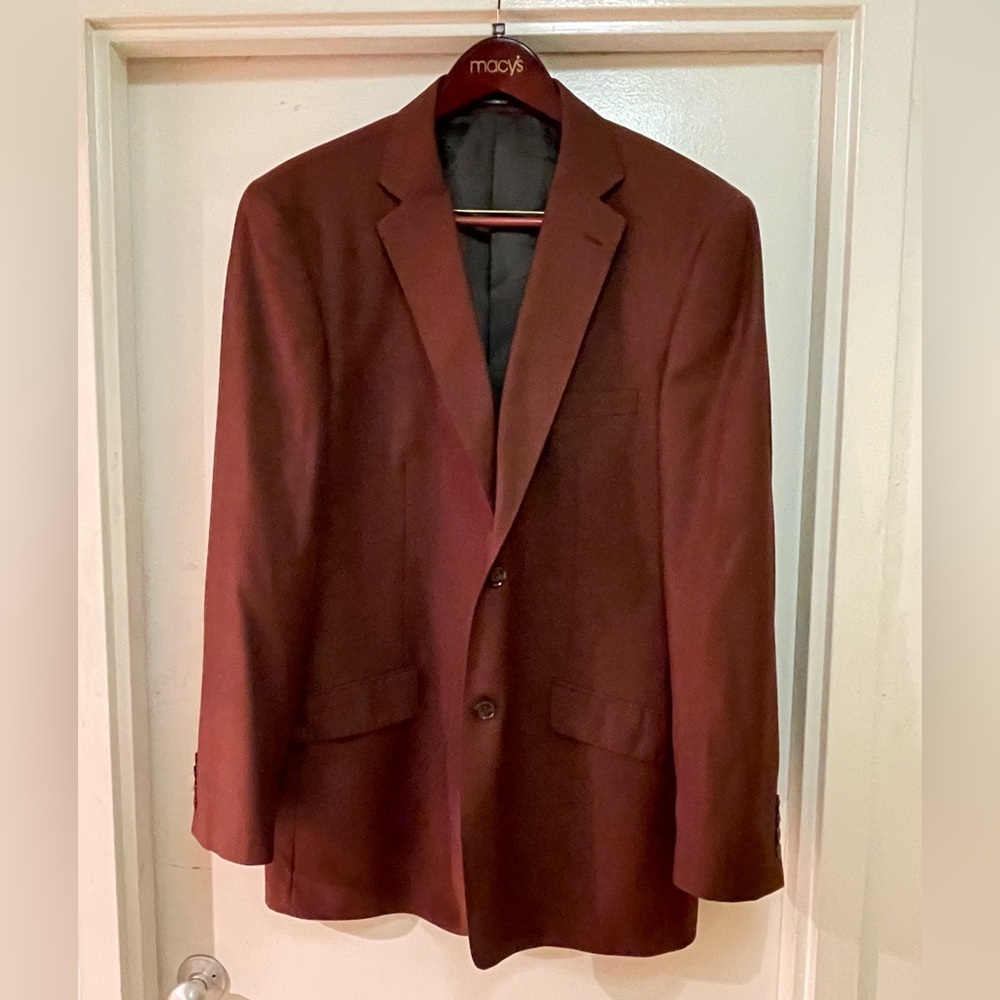 Tan three piece suit